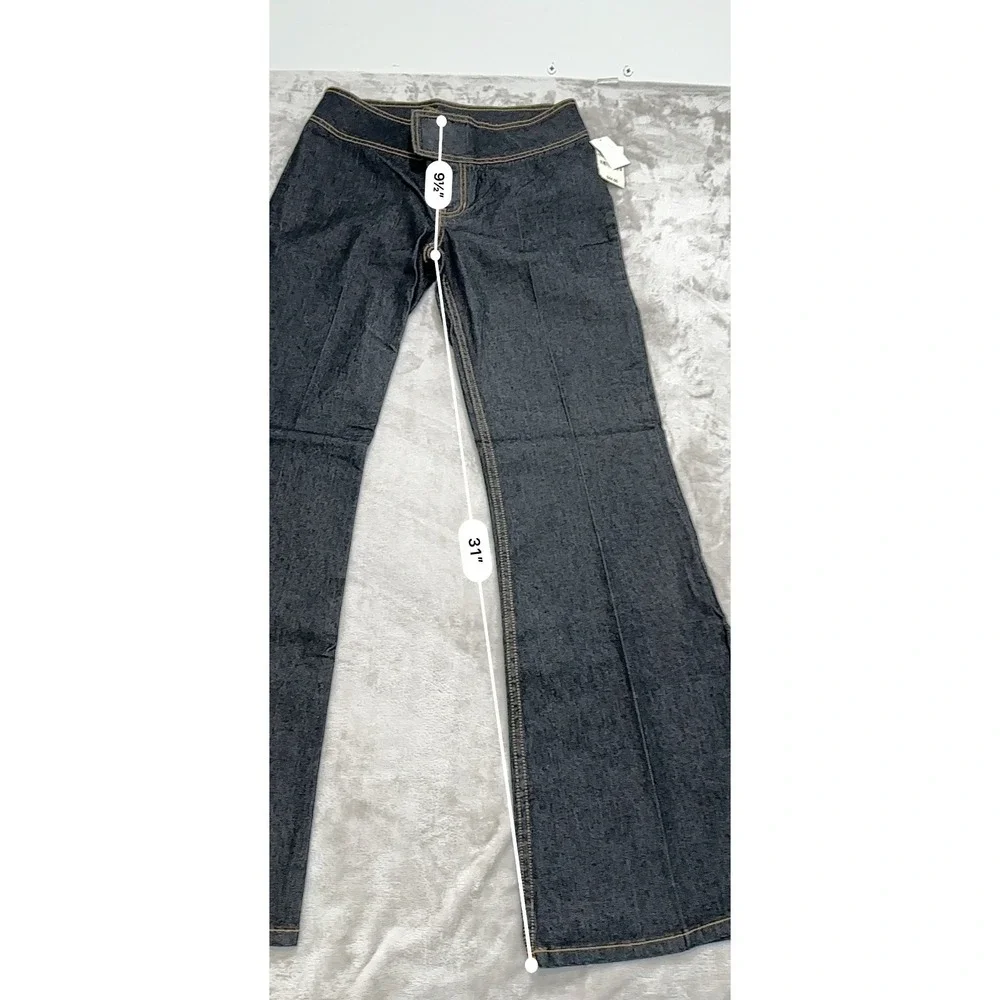 NWT Vintage Y2K Flare Jeans Dark Wash Wide Leg Low Rise Whimsigoth Women Sz 10 - Picture 2 of 8